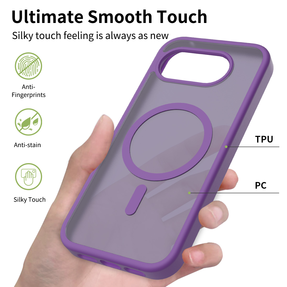 Google Pixel 9 Pro - Funda Antirrayaduras, Antideslizante, con Sensación de